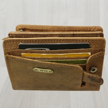 flevado Geldbörse Unisex Damen Herren Echt Leder RFID Schutz Hellbraun